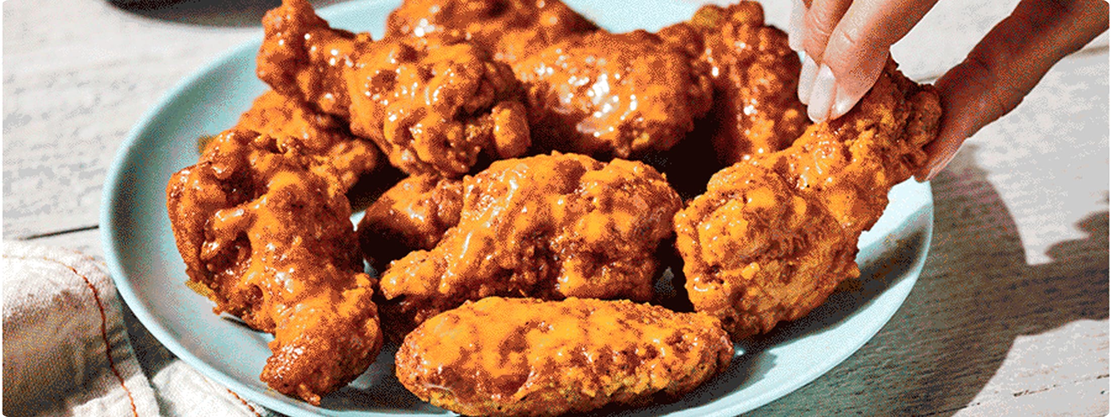 A plate of chicken wings